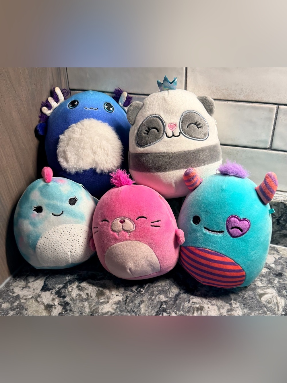 Lot of Five 5” Original Sqishmallows incl. Yasmina Lizard & Bonnie Panda!